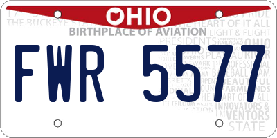 OH license plate FWR5577