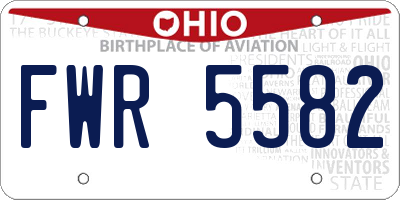 OH license plate FWR5582
