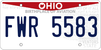 OH license plate FWR5583