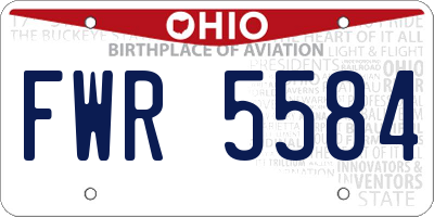 OH license plate FWR5584