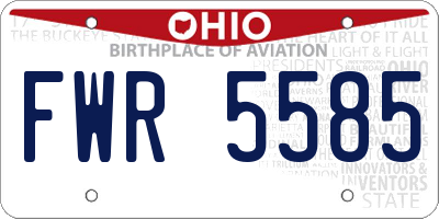 OH license plate FWR5585