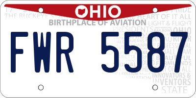 OH license plate FWR5587