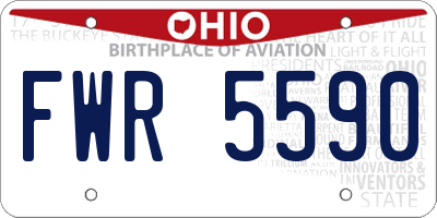 OH license plate FWR5590