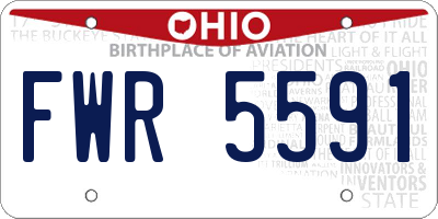 OH license plate FWR5591