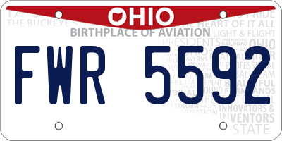 OH license plate FWR5592