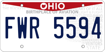 OH license plate FWR5594