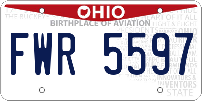 OH license plate FWR5597