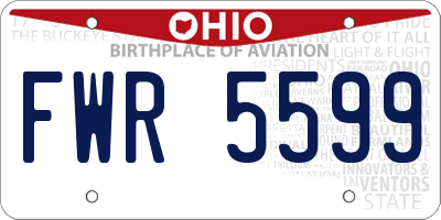 OH license plate FWR5599