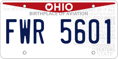 OH license plate FWR5601