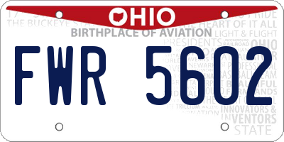 OH license plate FWR5602