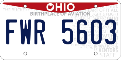 OH license plate FWR5603
