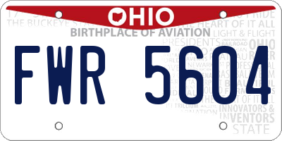 OH license plate FWR5604
