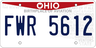 OH license plate FWR5612
