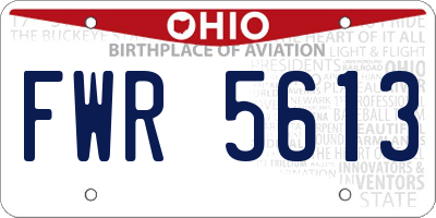 OH license plate FWR5613