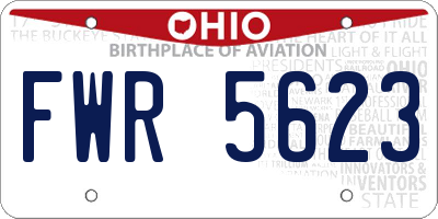 OH license plate FWR5623