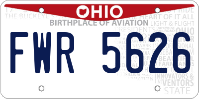 OH license plate FWR5626