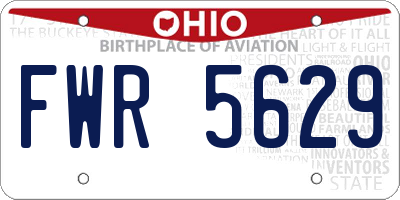 OH license plate FWR5629