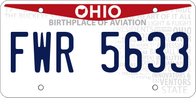 OH license plate FWR5633