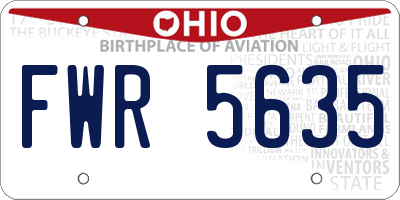 OH license plate FWR5635