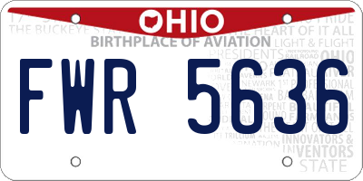 OH license plate FWR5636