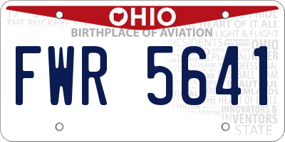 OH license plate FWR5641