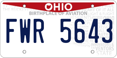 OH license plate FWR5643