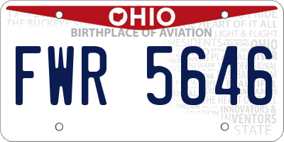 OH license plate FWR5646