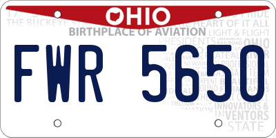 OH license plate FWR5650