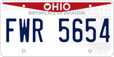 OH license plate FWR5654