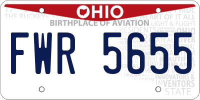 OH license plate FWR5655