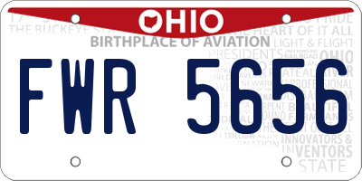 OH license plate FWR5656