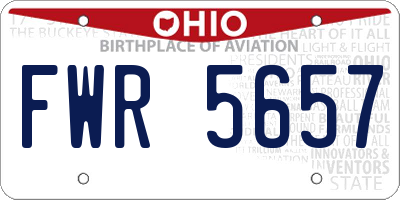 OH license plate FWR5657