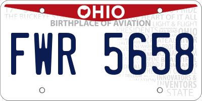OH license plate FWR5658