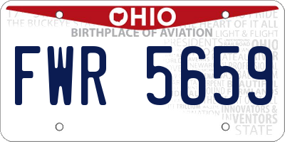 OH license plate FWR5659