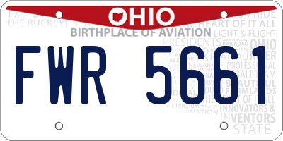 OH license plate FWR5661