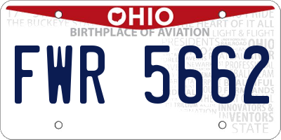 OH license plate FWR5662