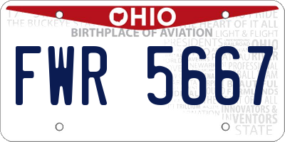 OH license plate FWR5667
