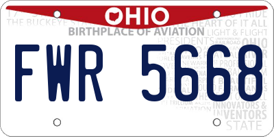 OH license plate FWR5668