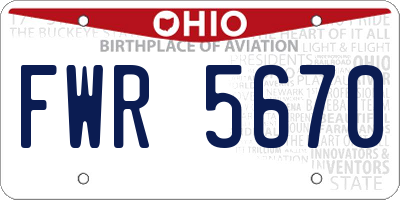 OH license plate FWR5670
