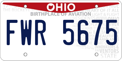 OH license plate FWR5675