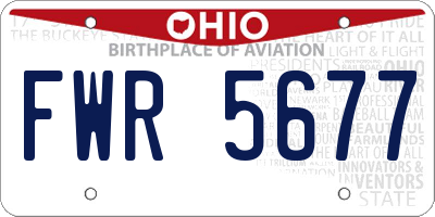 OH license plate FWR5677