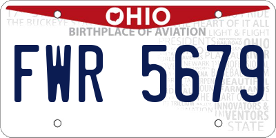 OH license plate FWR5679