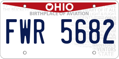 OH license plate FWR5682