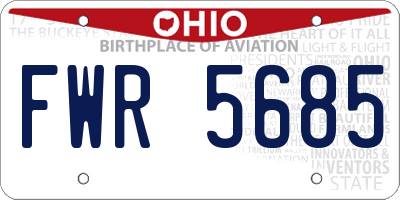 OH license plate FWR5685
