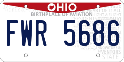 OH license plate FWR5686