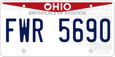 OH license plate FWR5690