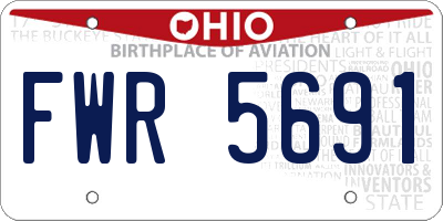 OH license plate FWR5691
