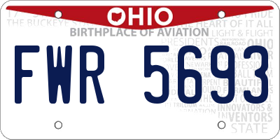 OH license plate FWR5693