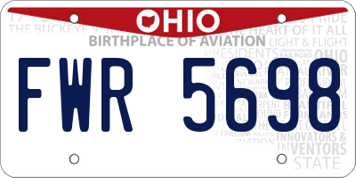 OH license plate FWR5698