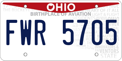 OH license plate FWR5705